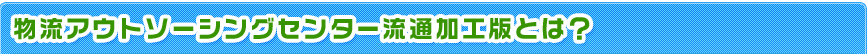 物流アウトソーシングセンター流通加工版とは?